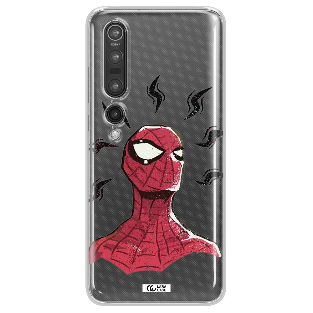 a cartoon of a red spider man Xiaomi Mi 10 Pro Clear TPU Case