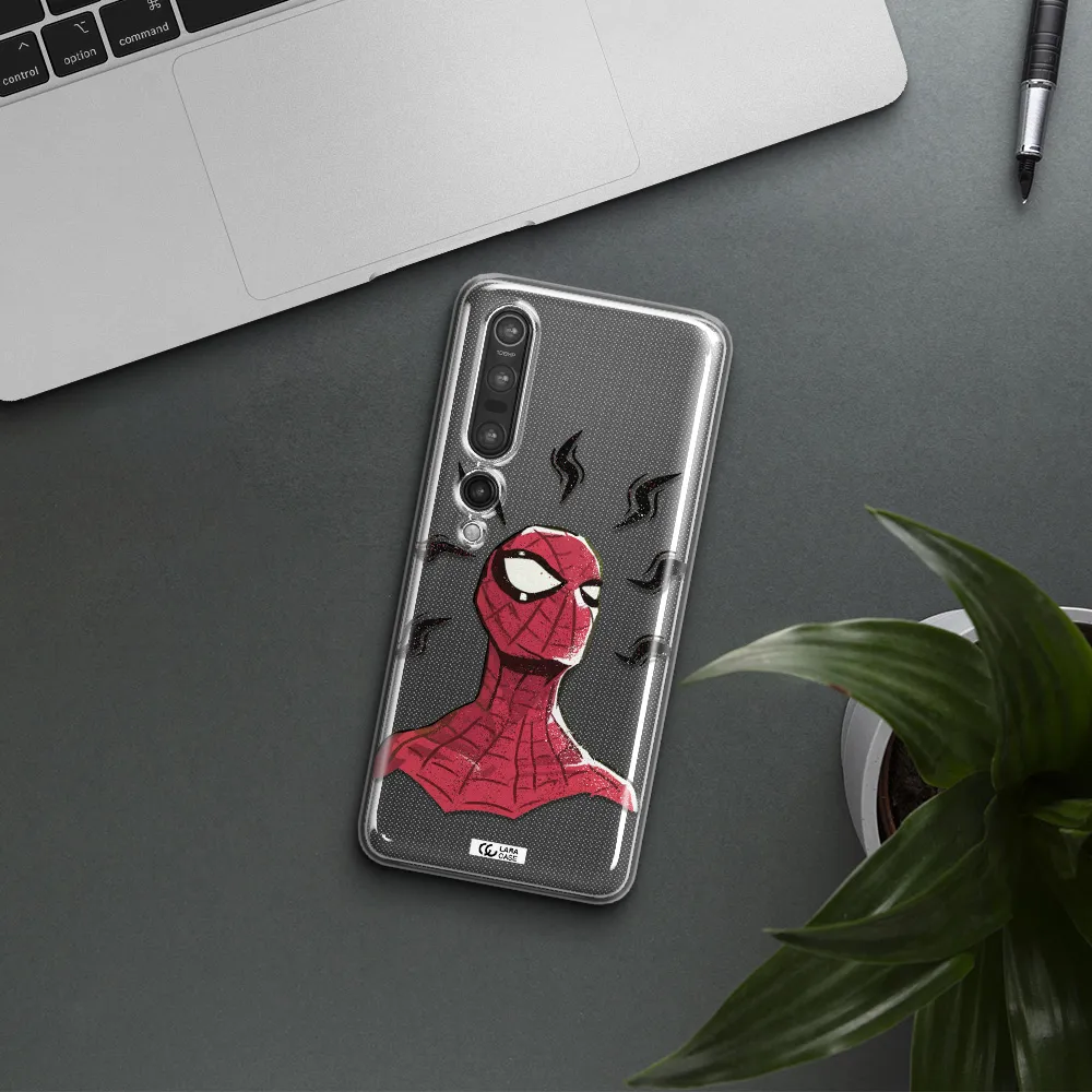 a cartoon of a red spider man Xiaomi Mi 10 Pro Clear TPU Case