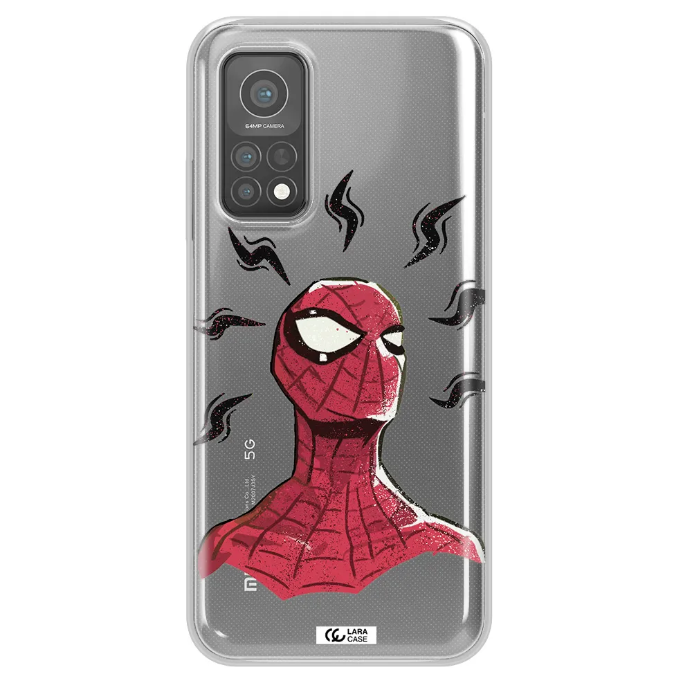 a cartoon of a red spider man Xiaomi Mi 10 T Pro Clear TPU Case