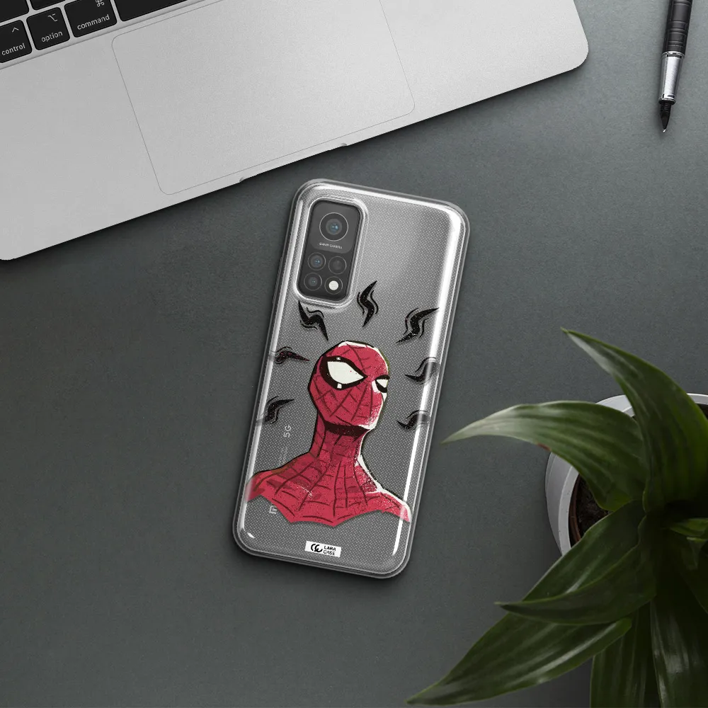 a cartoon of a red spider man Xiaomi Mi 10 T Pro Clear TPU Case