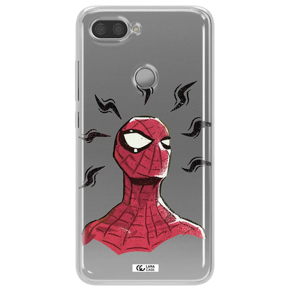 a cartoon of a red spider man Xiaomi Mi 8 Lite Clear TPU Case
