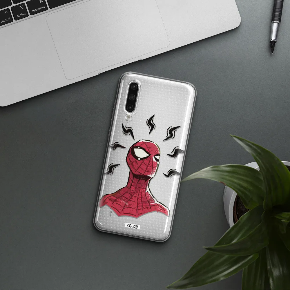 A Cartoon Of A Red Spider Man Xiaomi Mi 9 Lite Clear Tpu Case