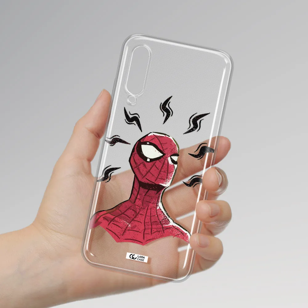 A Cartoon Of A Red Spider Man Xiaomi Mi A3 Clear Tpu Case