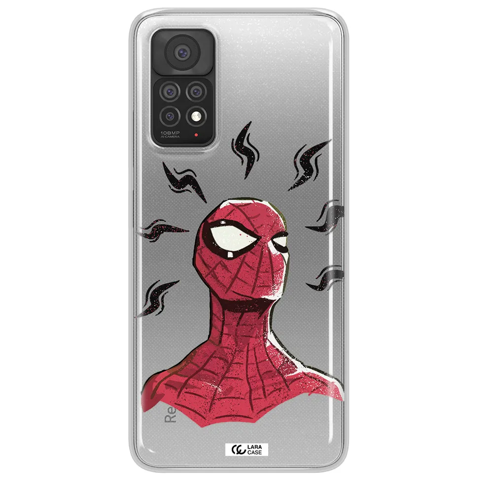 a cartoon of a red spider man Xiaomi Note 11 Pro Clear TPU Case