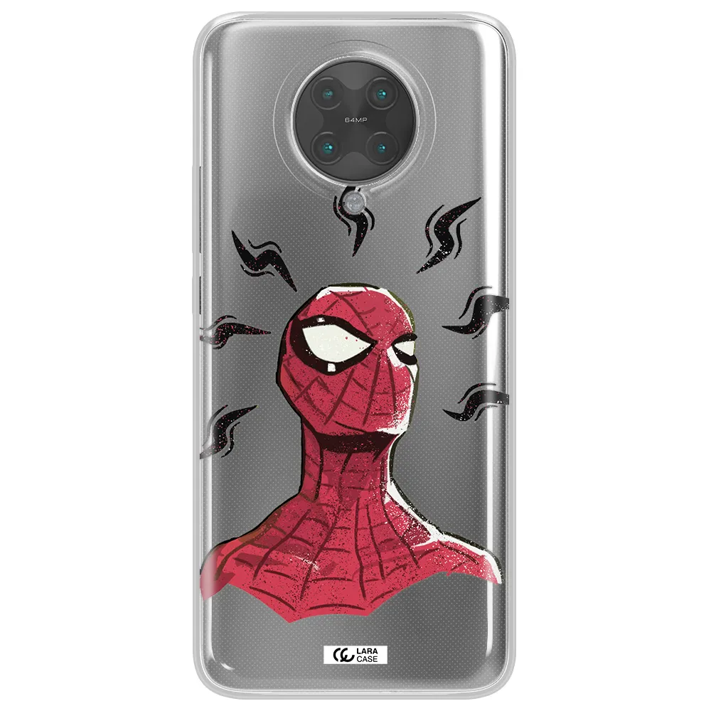a cartoon of a red spider man Xiaomi Poco F2 Pro Clear TPU Case