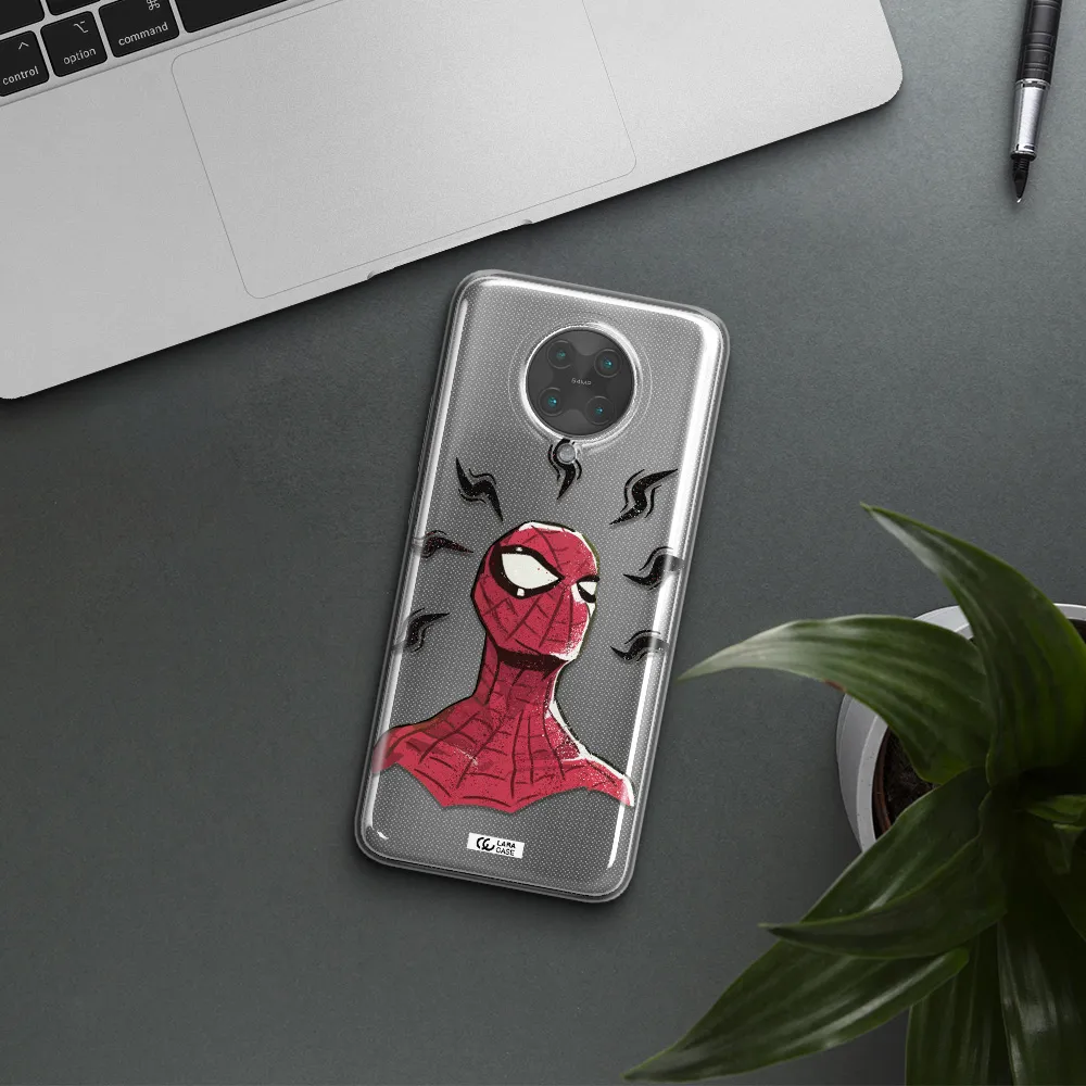 a cartoon of a red spider man Xiaomi Poco F2 Pro Clear TPU Case