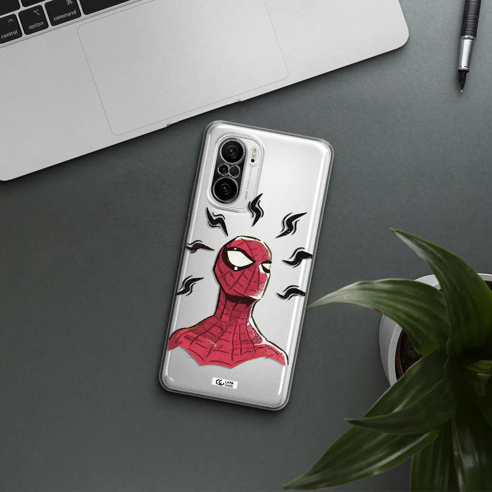 A Cartoon Of A Red Spider Man Xiaomi Poco F3 Clear Tpu Case