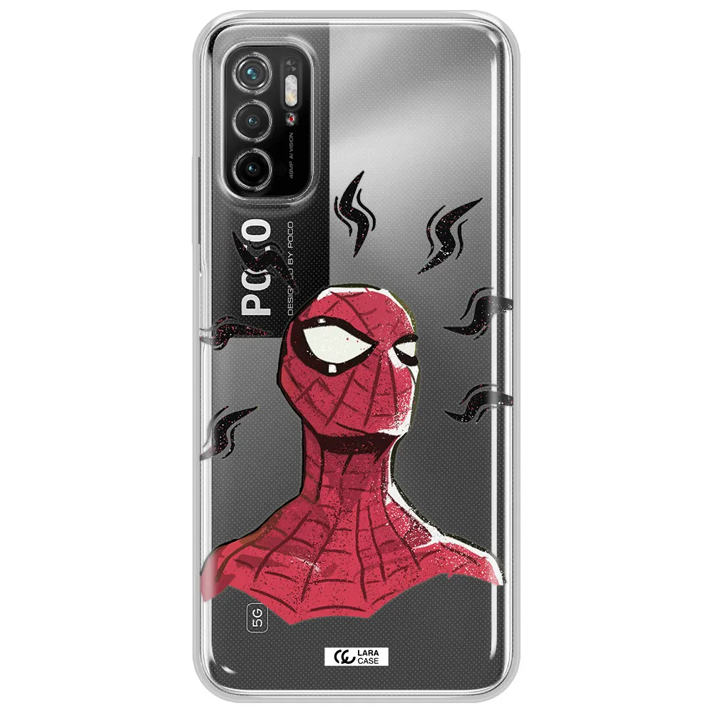 A Cartoon Of A Red Spider Man Xiaomi Poco M4 Pro 5G Clear Tpu Case