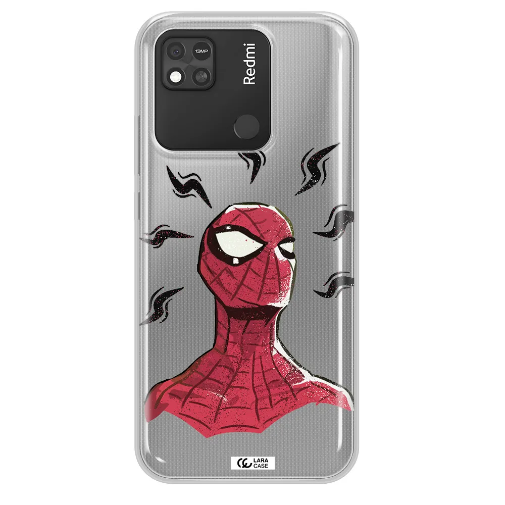 a cartoon of a red spider man Xiaomi Redmi 10A Clear TPU Case