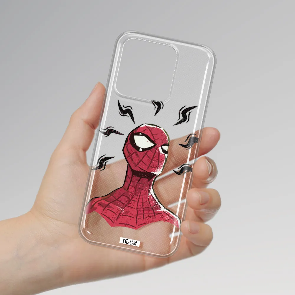 a cartoon of a red spider man Xiaomi Redmi 10A Clear TPU Case