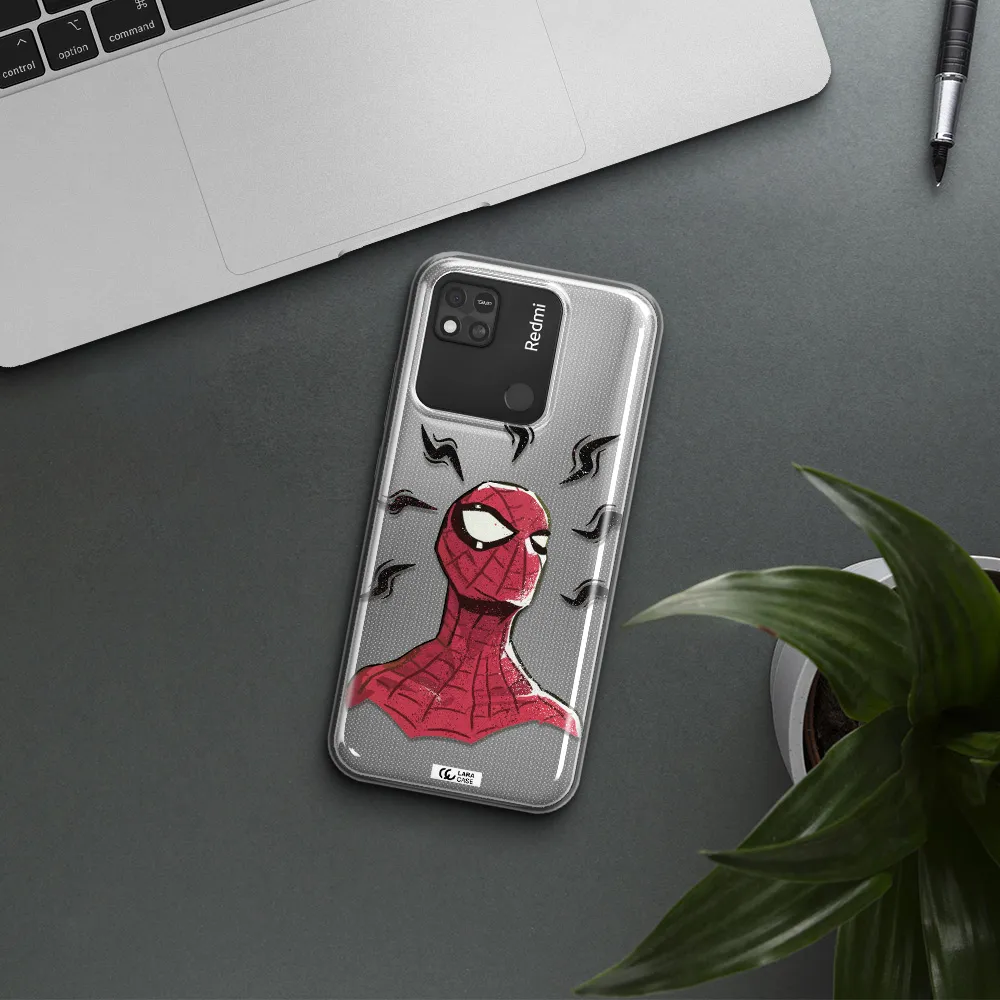 a cartoon of a red spider man Xiaomi Redmi 10A Clear TPU Case
