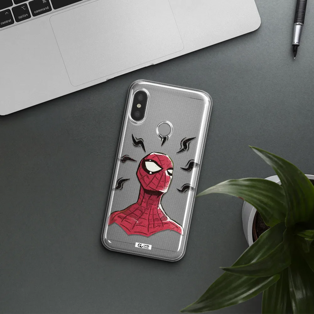 a cartoon of a red spider man Xiaomi Redmi 6 Pro Clear TPU Case