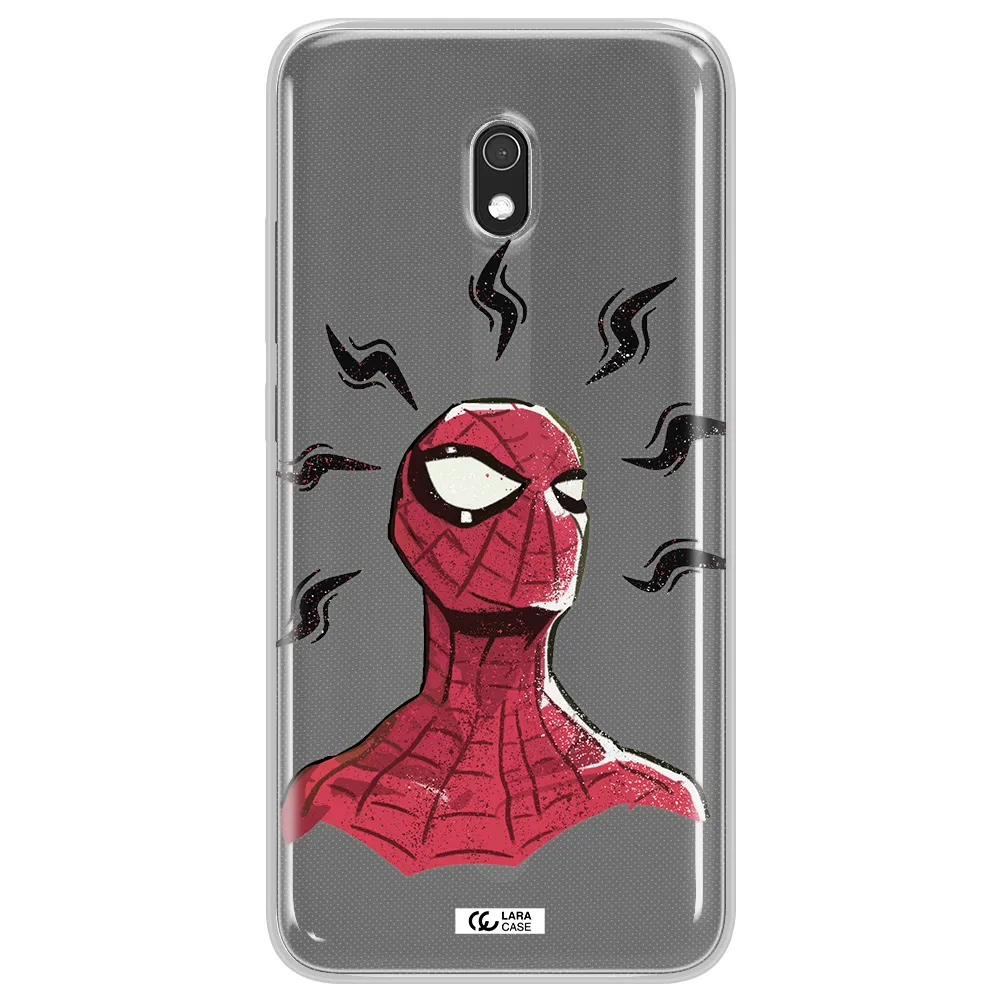 a cartoon of a red spider man Xiaomi Redmi 8A Clear TPU Case