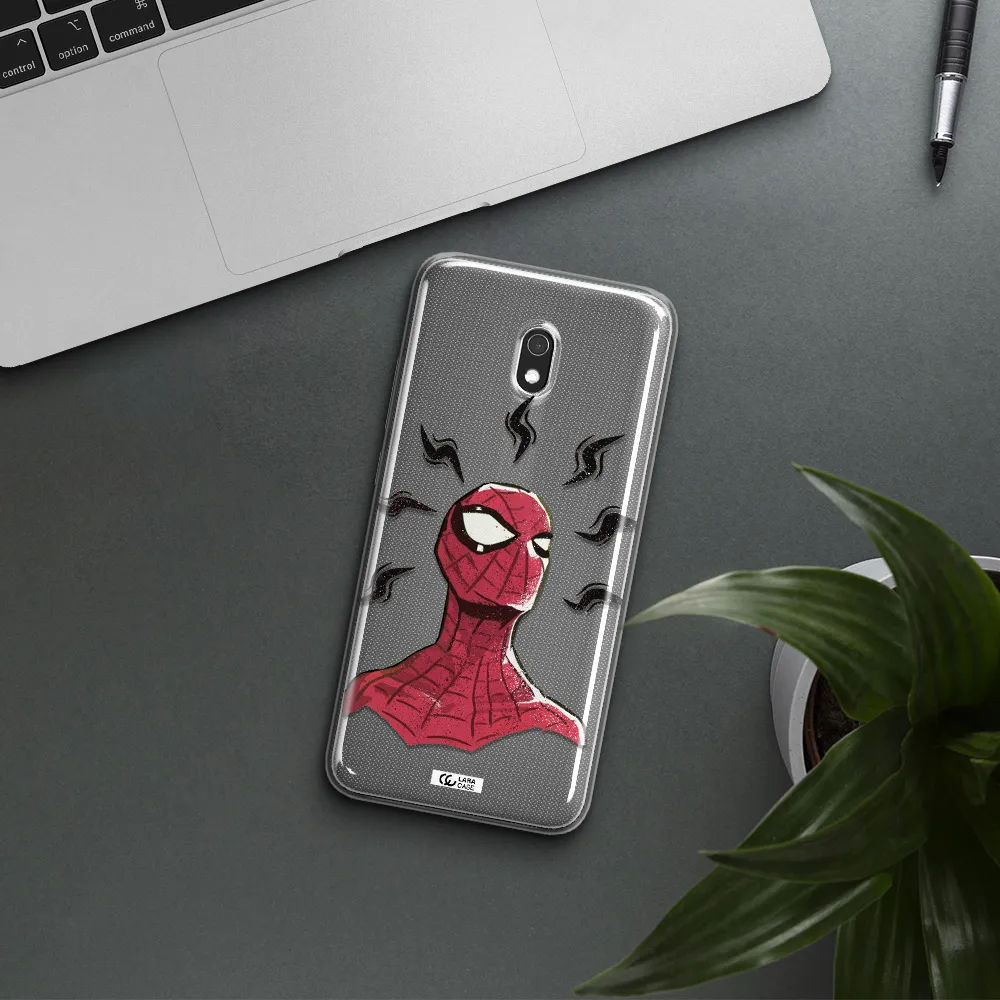 a cartoon of a red spider man Xiaomi Redmi 8A Clear TPU Case