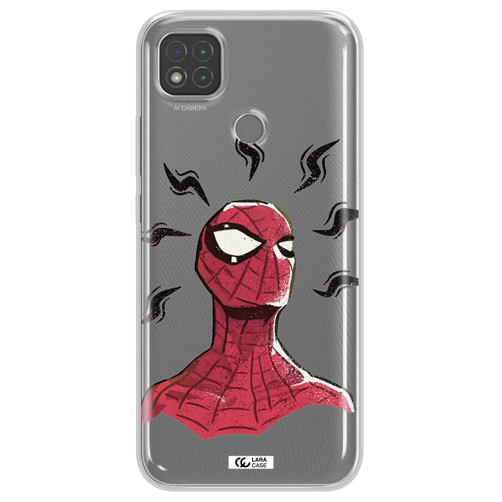 a cartoon of a red spider man Xiaomi Redmi 9C Clear TPU Case