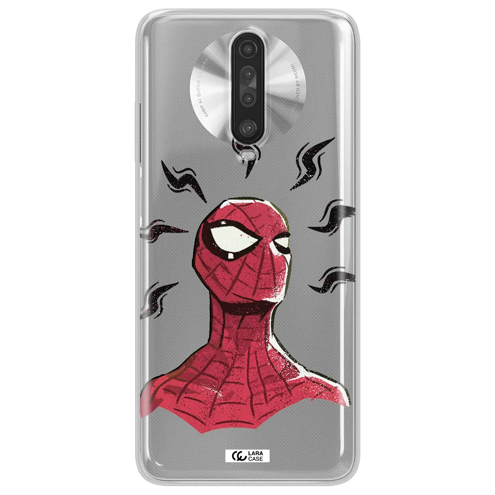 a cartoon of a red spider man Xiaomi Redmi K30 Clear TPU Case