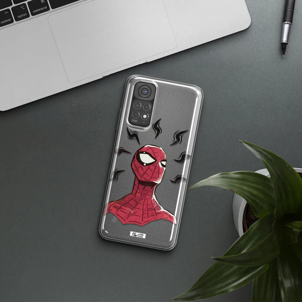 a cartoon of a red spider man Xiaomi Redmi Note 11 Clear TPU Case