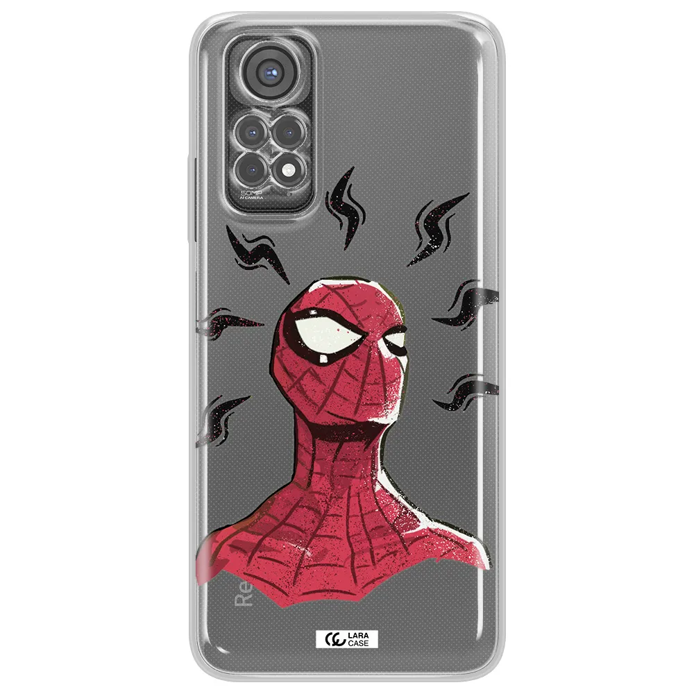 A Cartoon Of A Red Spider Man Xiaomi Redmi Note 11S Clear Tpu Case