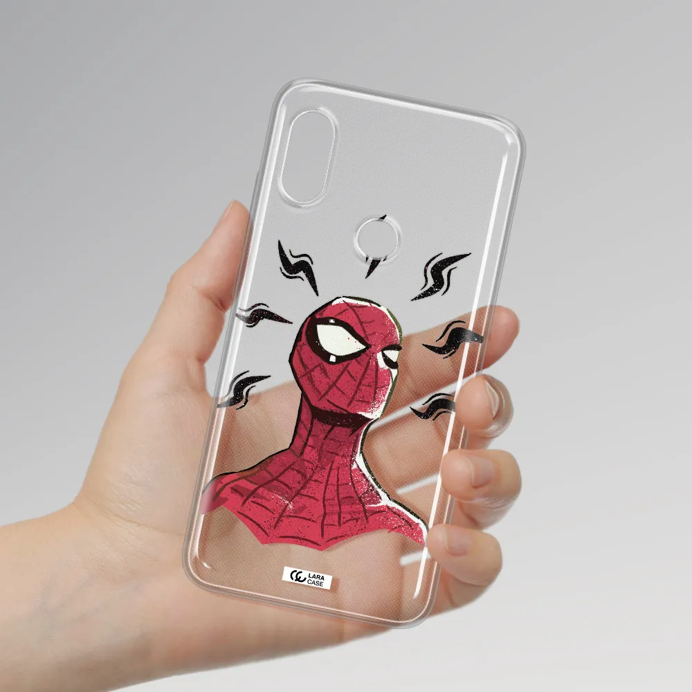 a cartoon of a red spider man Xiaomi Redmi Note 6 Pro Clear TPU Case