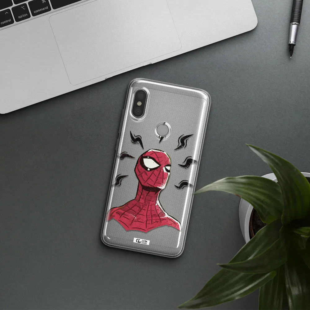 a cartoon of a red spider man Xiaomi Redmi Note 6 Pro Clear TPU Case