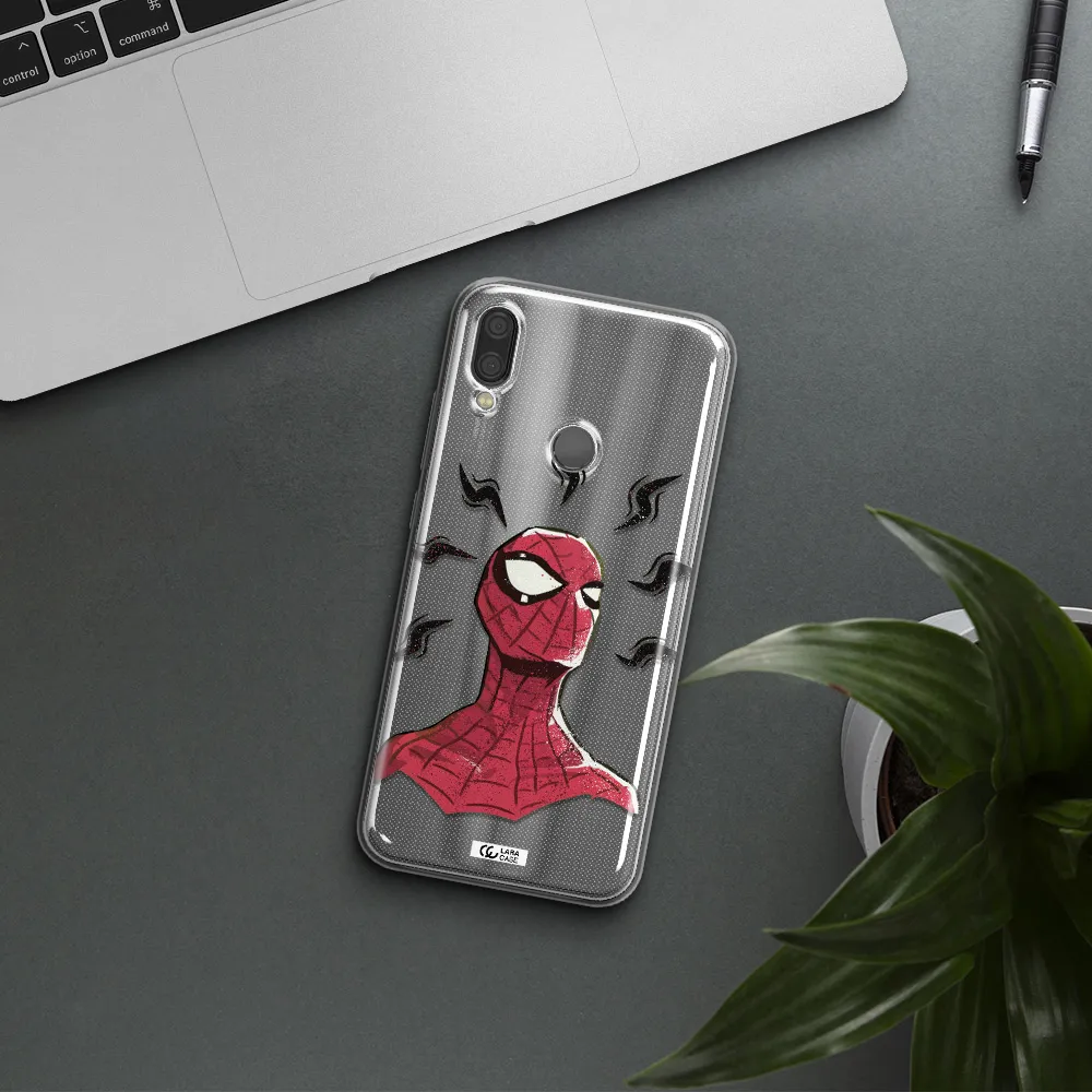 a cartoon of a red spider man Xiaomi Redmi Note 7 Clear TPU Case