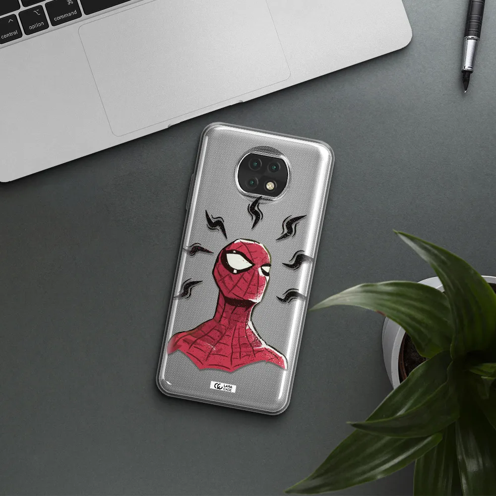 A Cartoon Of A Red Spider Man Xiaomi Redmi Note 9T Clear Tpu Case