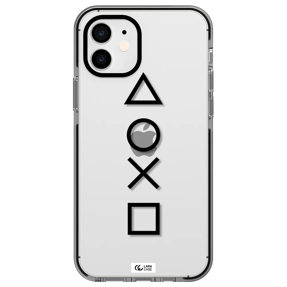 a black and white symbol Apple iPhone 11 impact black border Case