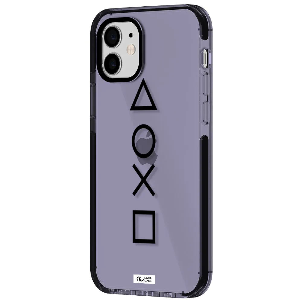 a black and white symbol Apple iPhone 11 impact Lilac Case