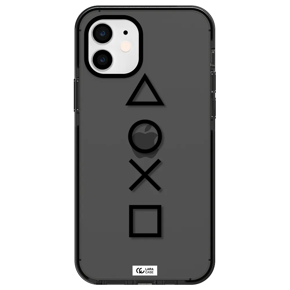 a black and white symbol Apple iPhone 11 impact Smoke Black Case