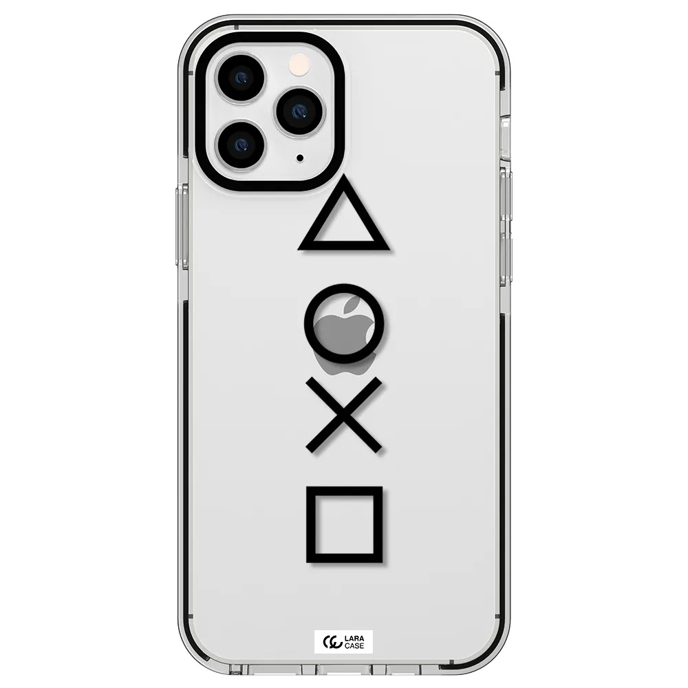 a black and white symbol Apple iPhone 11 pro max impact black border Case