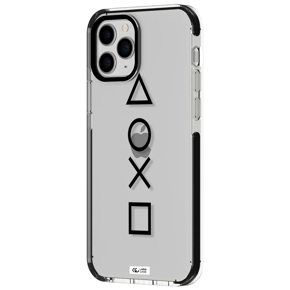 a black and white symbol Apple iPhone 11 pro max impact black border Case