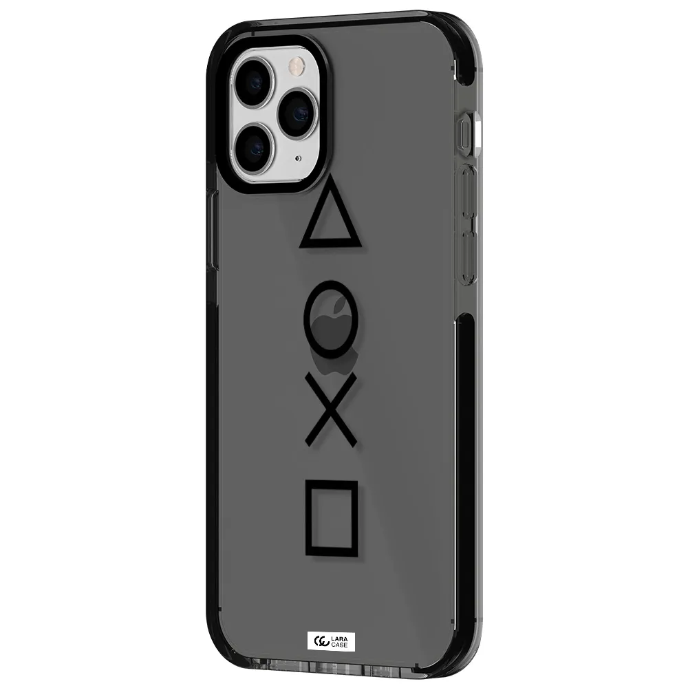a black and white symbol Apple iPhone 11 pro max impact Smoke Black Case