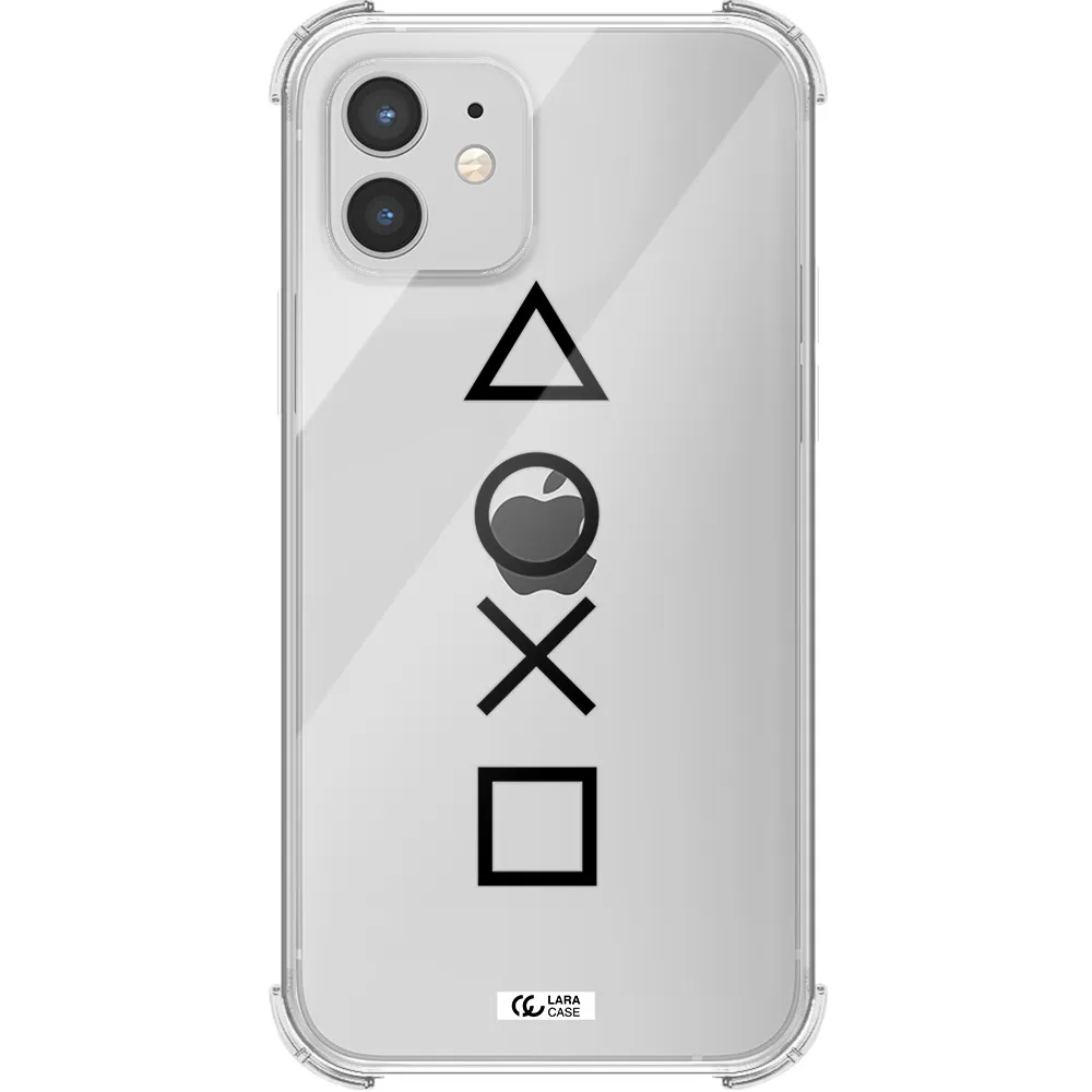 a black and white symbol Apple iPhone 12 Clear PC Case