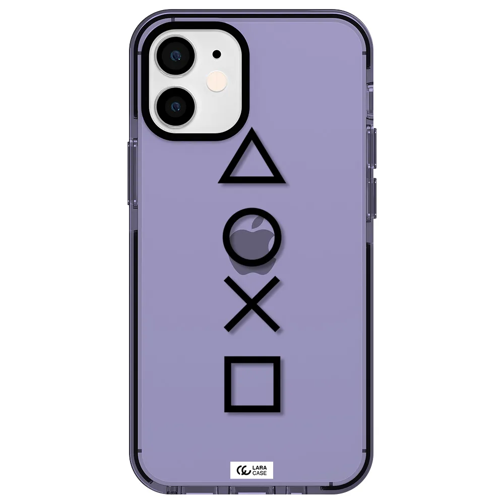 a black and white symbol Apple iPhone 12 mini impact Lilac Case