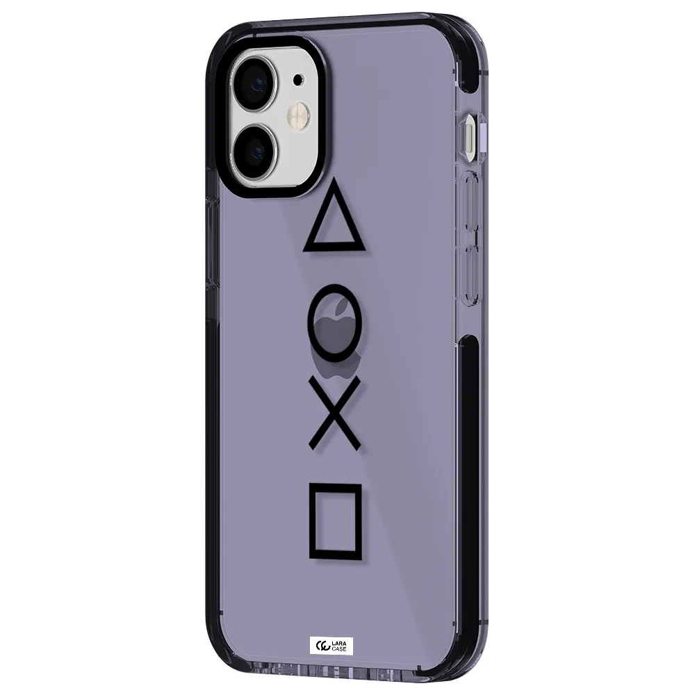 a black and white symbol Apple iPhone 12 mini impact Lilac Case