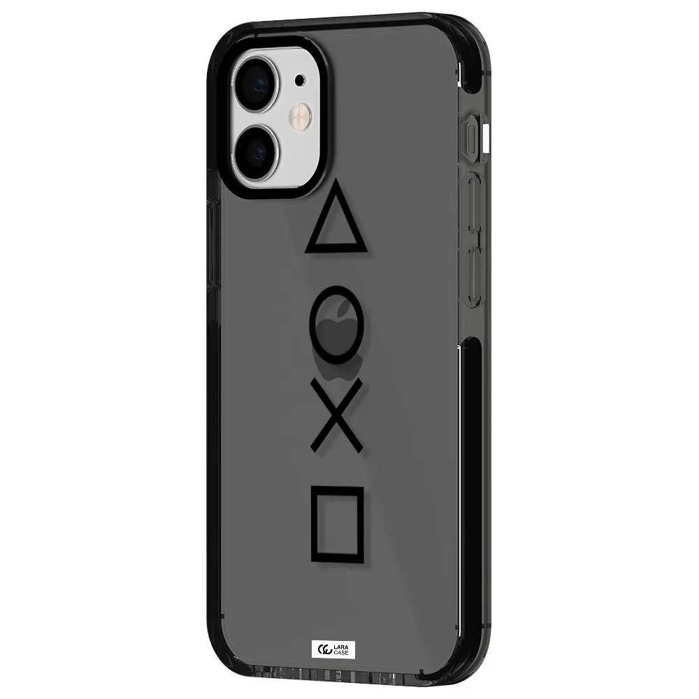 a black and white symbol Apple iPhone 12 mini impact Smoke Black Case