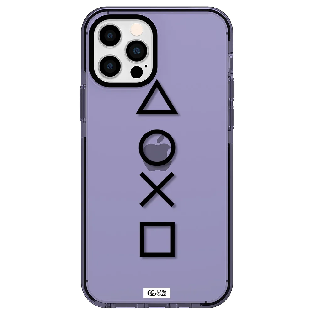 a black and white symbol Apple iPhone 12 pro impact Lilac Case