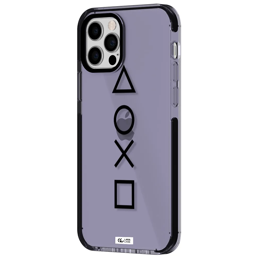 a black and white symbol Apple iPhone 12 pro impact Lilac Case