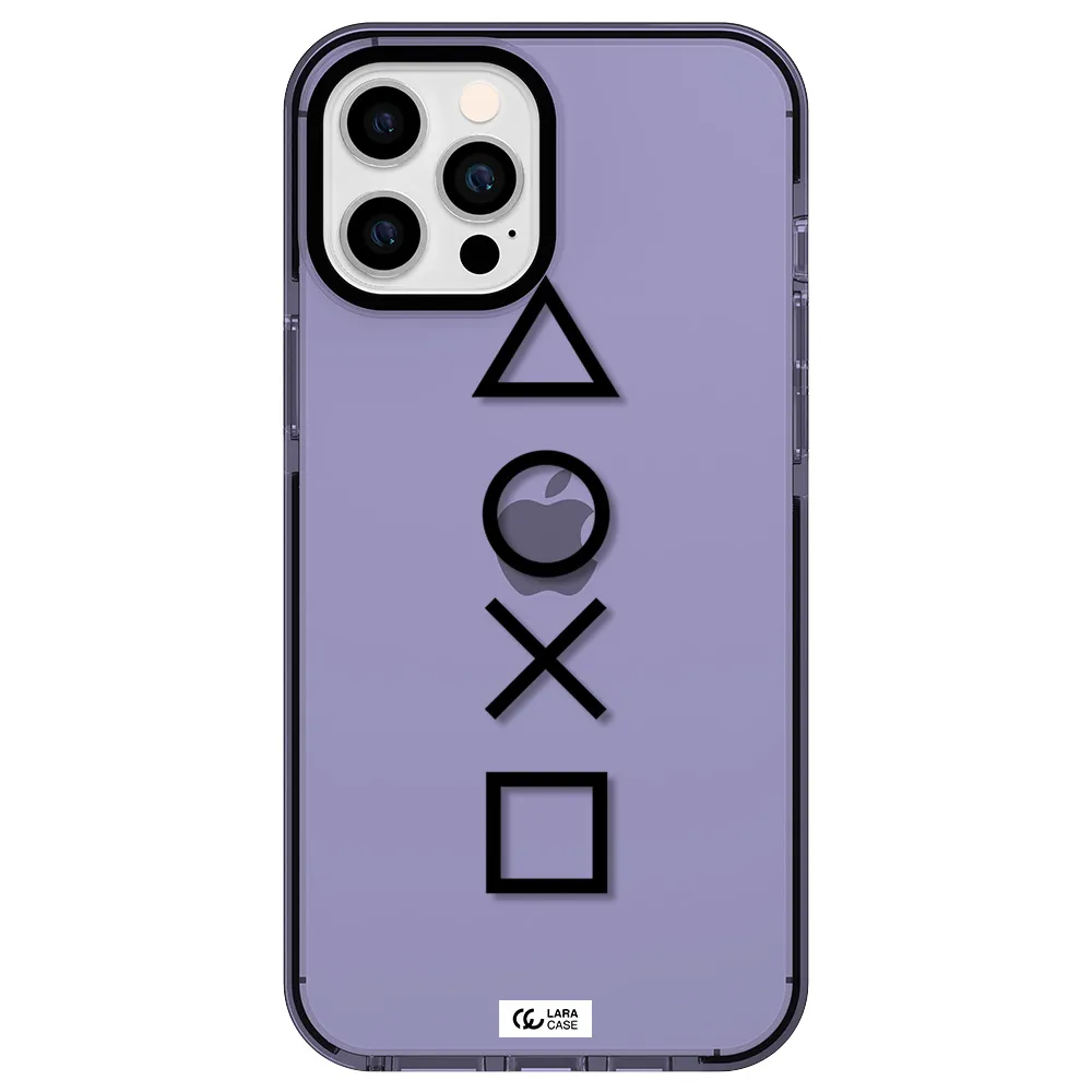 a black and white symbol Apple iPhone 12 pro max impact Lilac Case