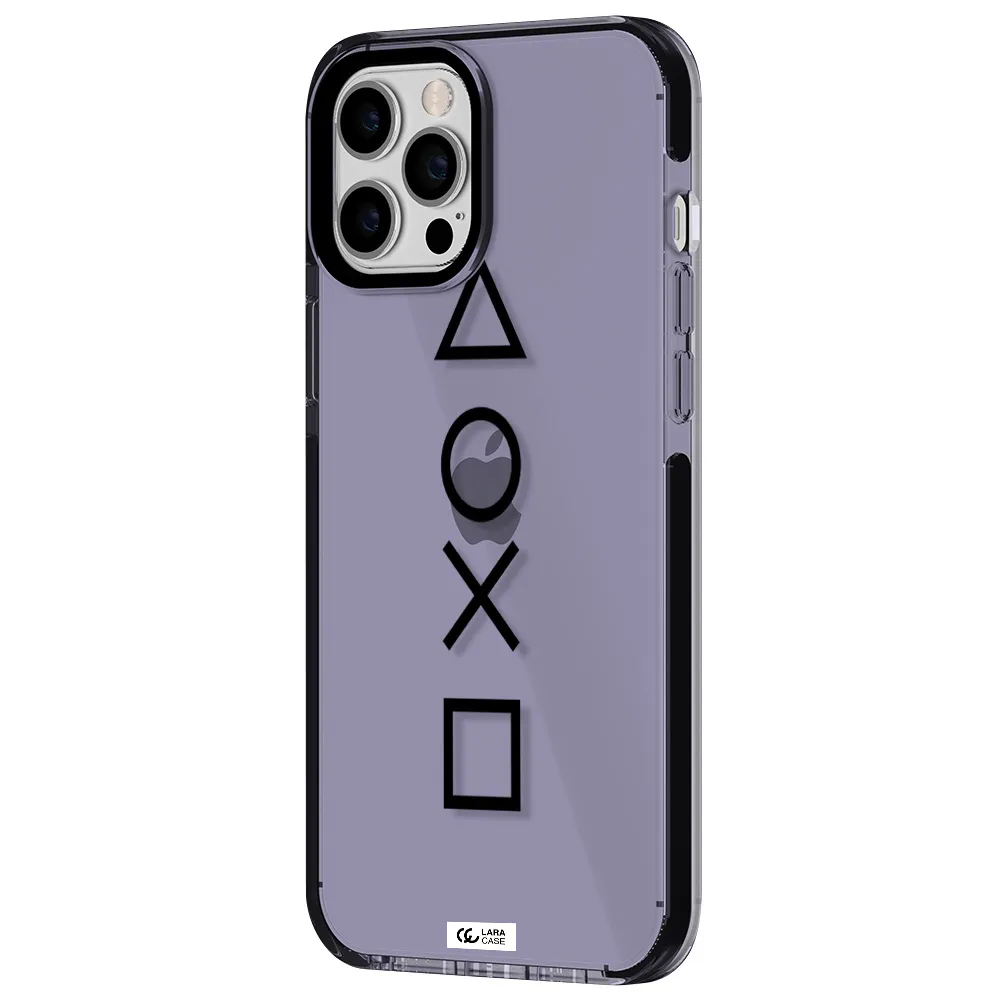 a black and white symbol Apple iPhone 12 pro max impact Lilac Case