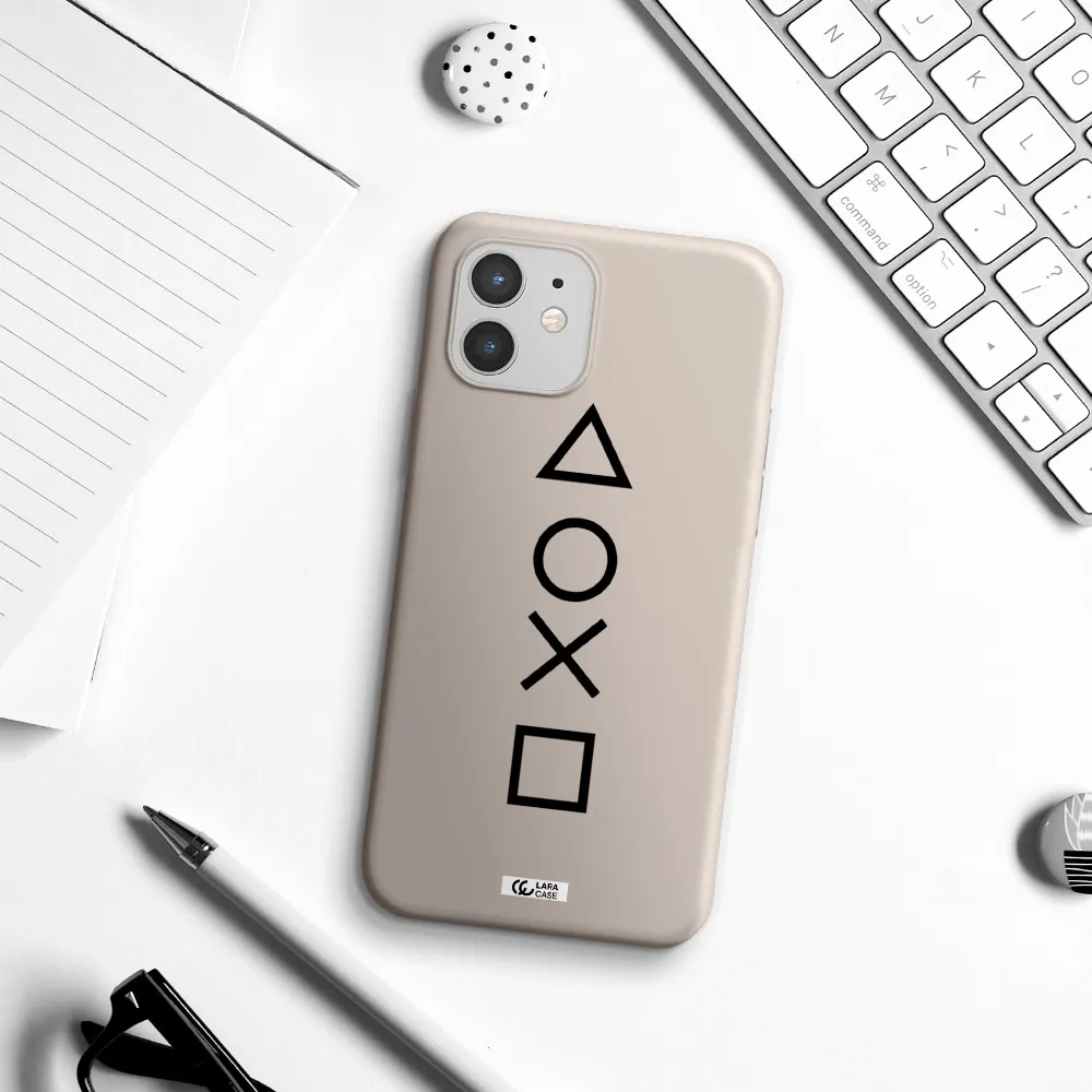 a black and white symbol Apple iPhone 12 Silicone Stone Case