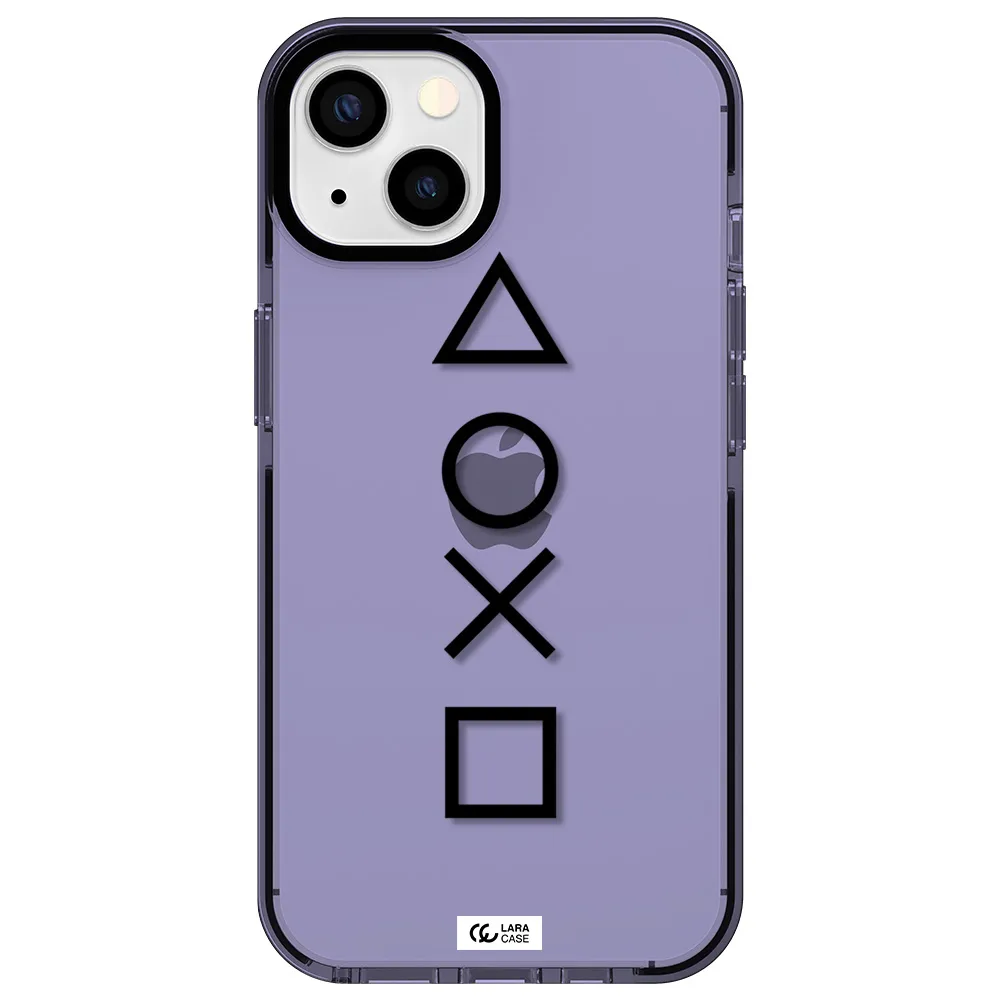 a black and white symbol Apple iPhone 13 impact Lilac Case