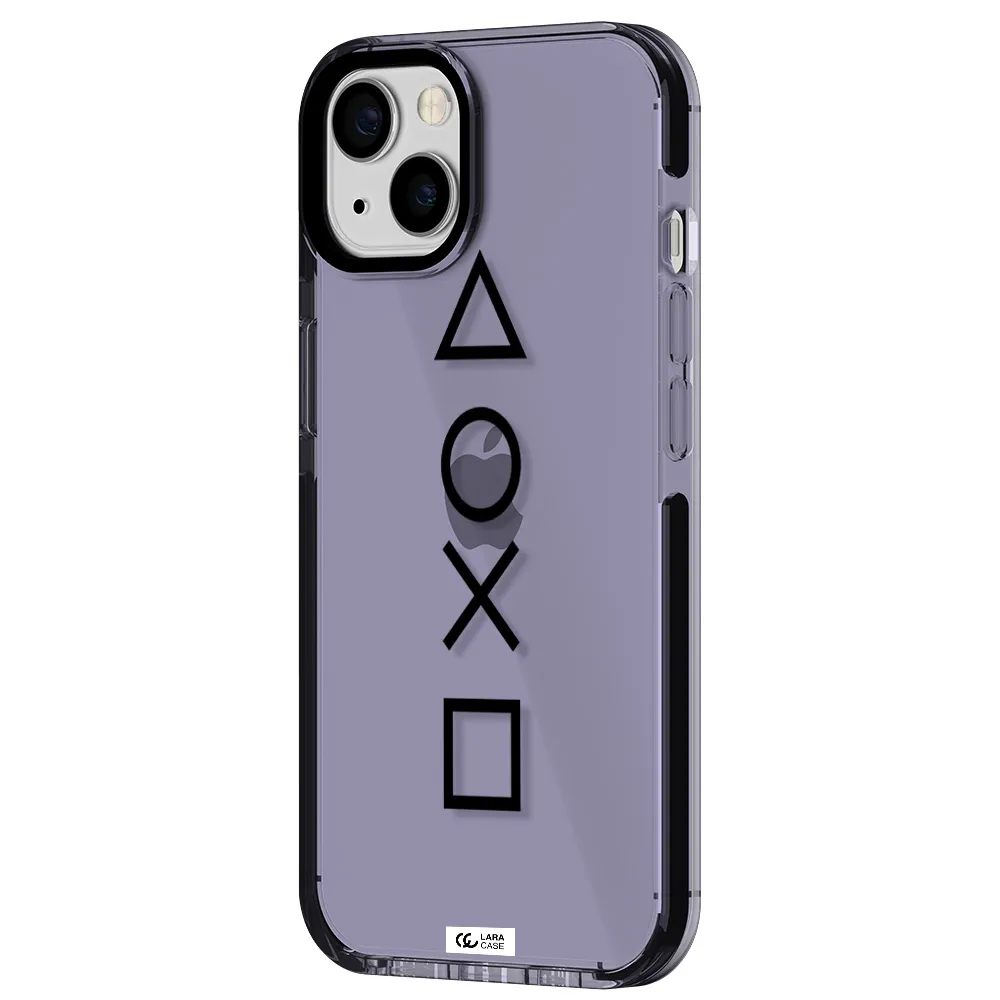 a black and white symbol Apple iPhone 13 impact Lilac Case