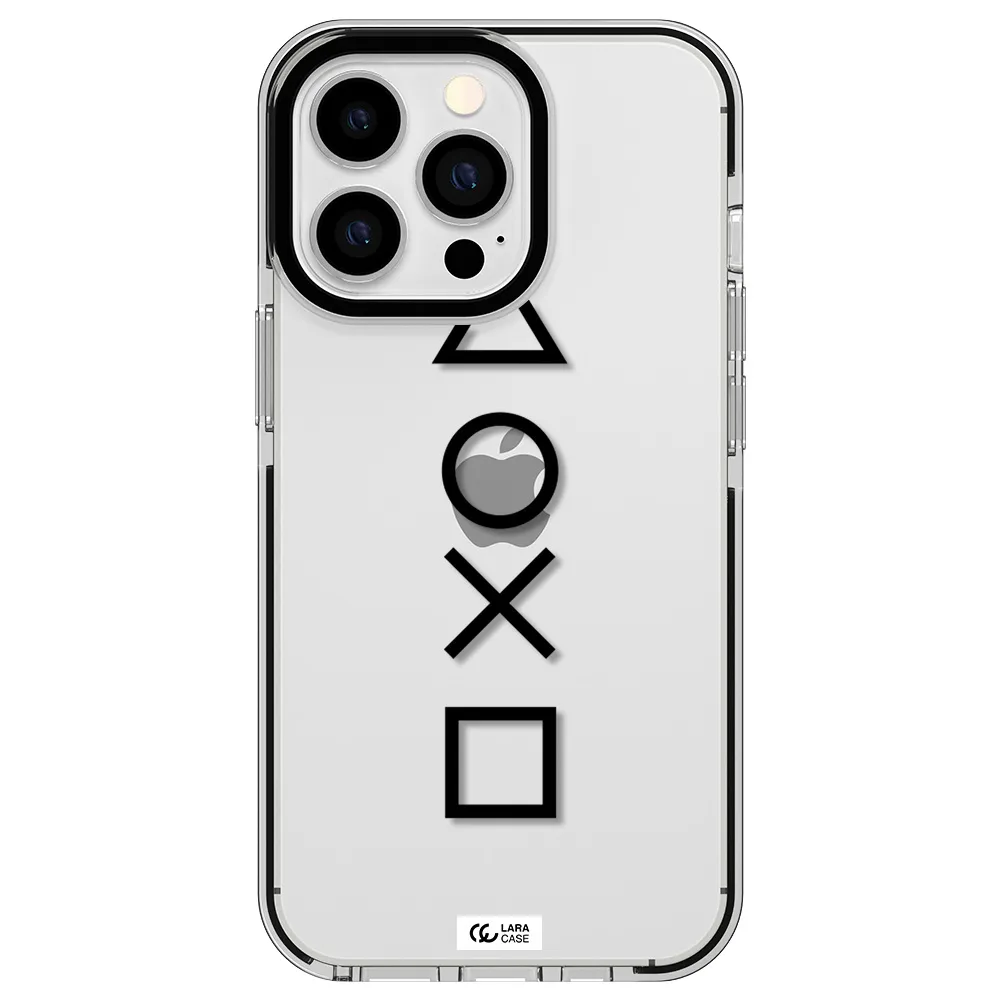 a black and white symbol Apple iPhone 13 Pro impact black border Case