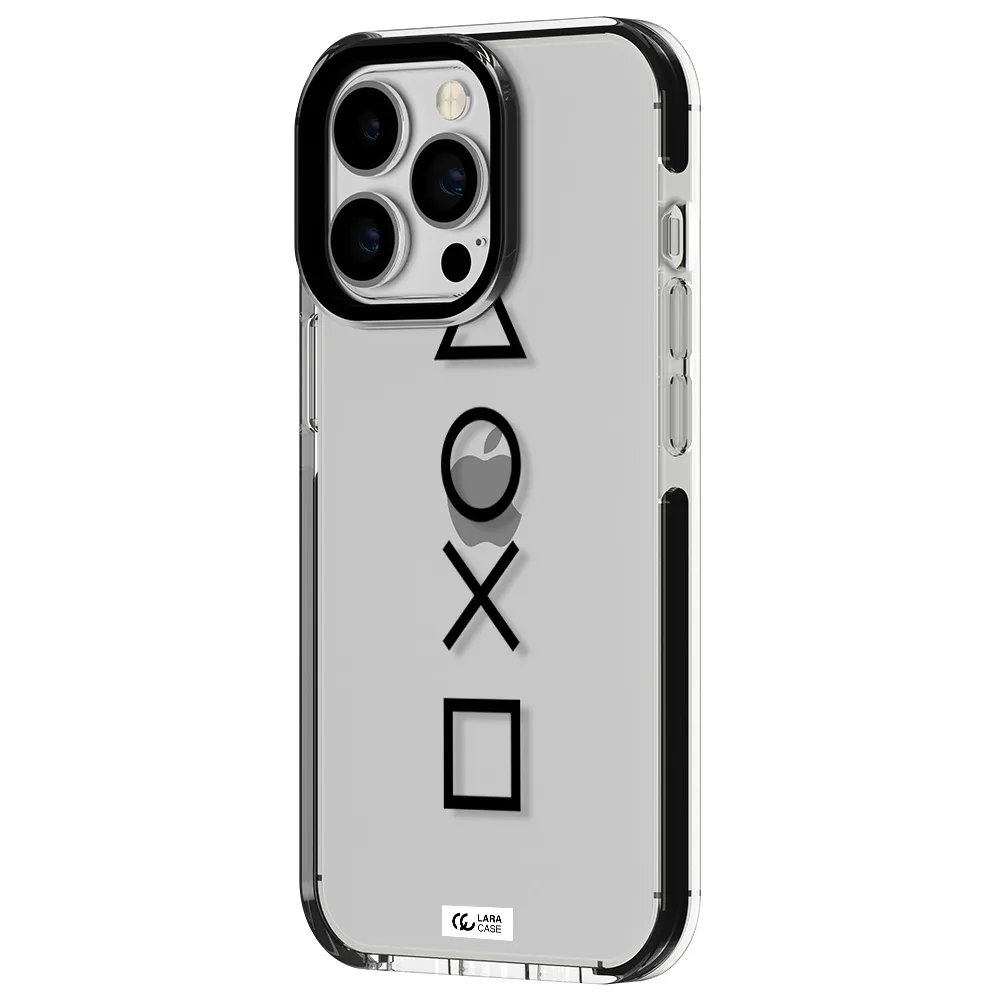 a black and white symbol Apple iPhone 13 Pro impact black border Case