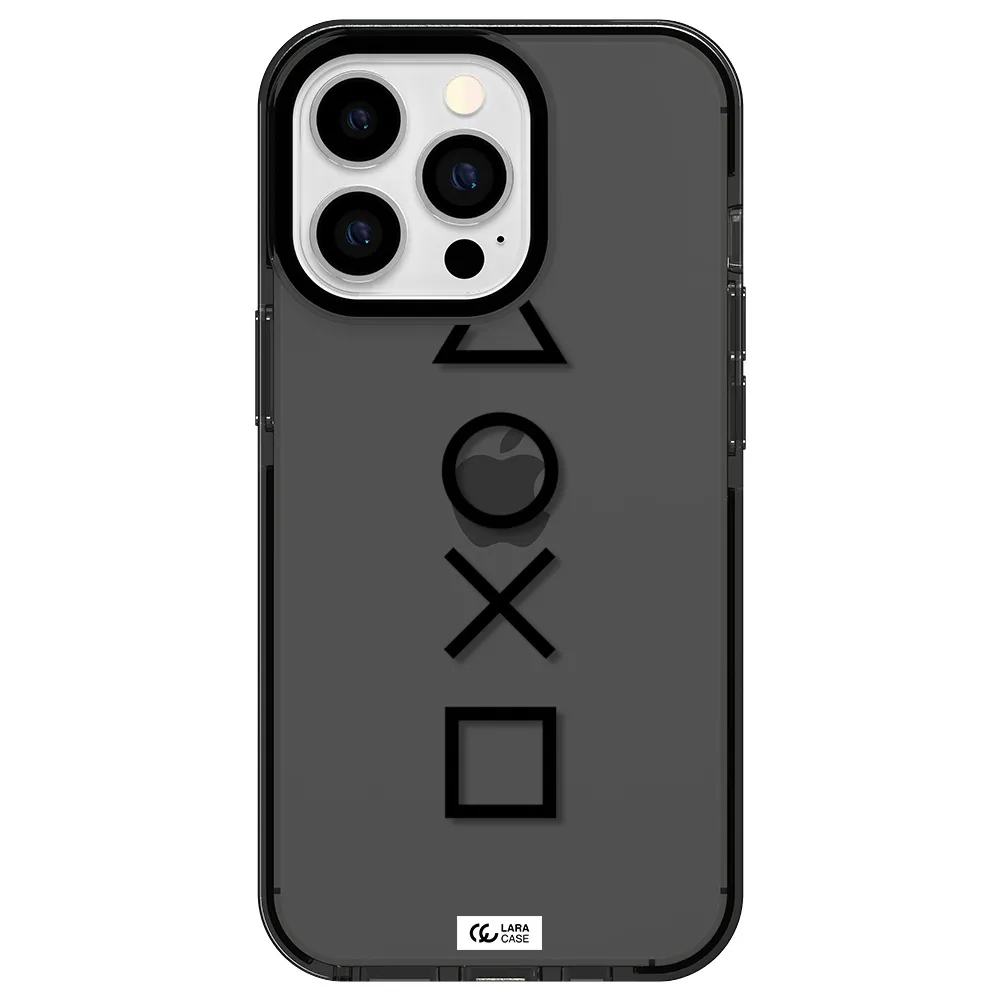 a black and white symbol Apple iPhone 13 Pro impact Smoke Black Case