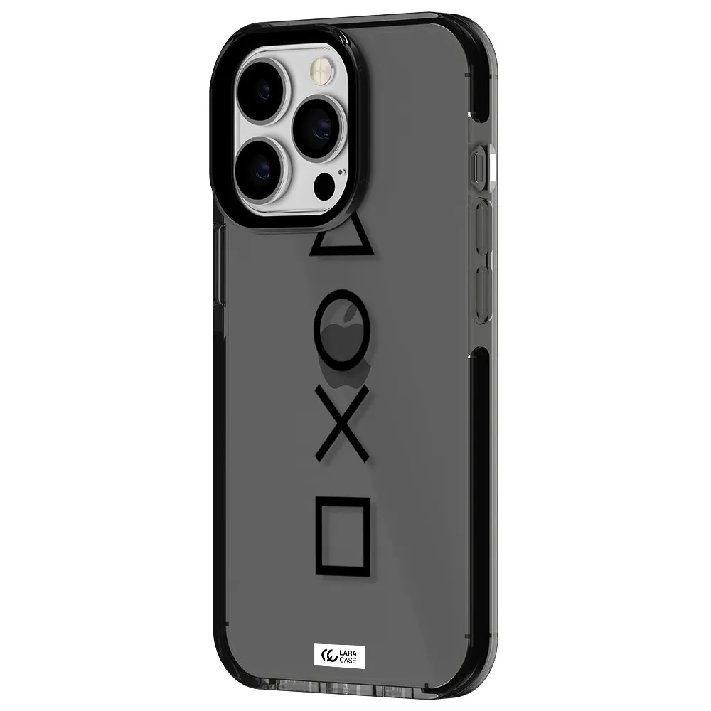 a black and white symbol Apple iPhone 13 Pro impact Smoke Black Case