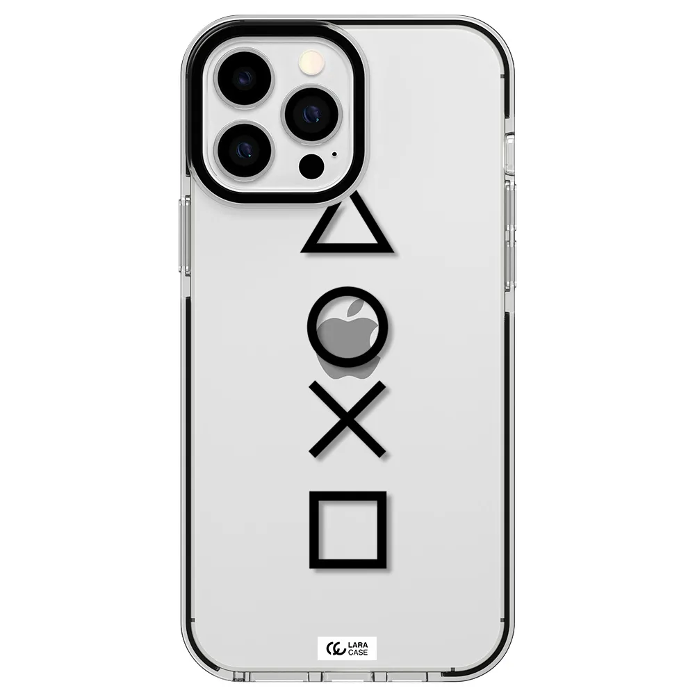 a black and white symbol Apple iPhone 13 Pro Max impact black border Case