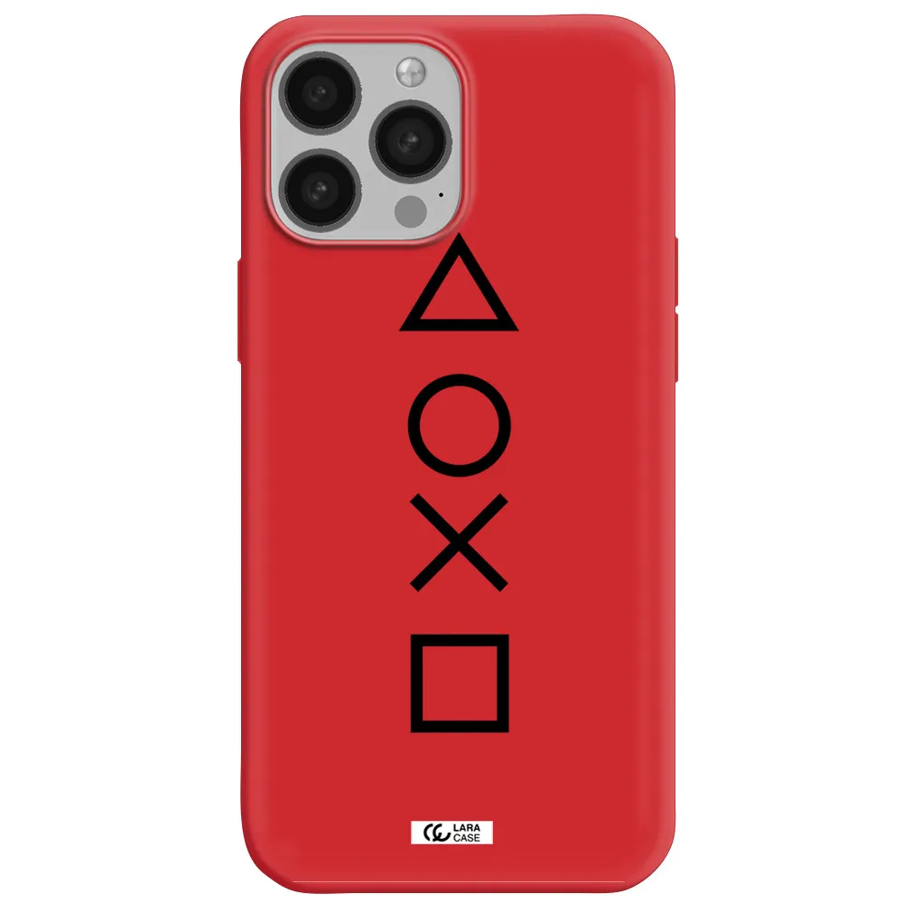 a black and white symbol Apple iPhone 13 Pro Max Silicone Imperial Red Case