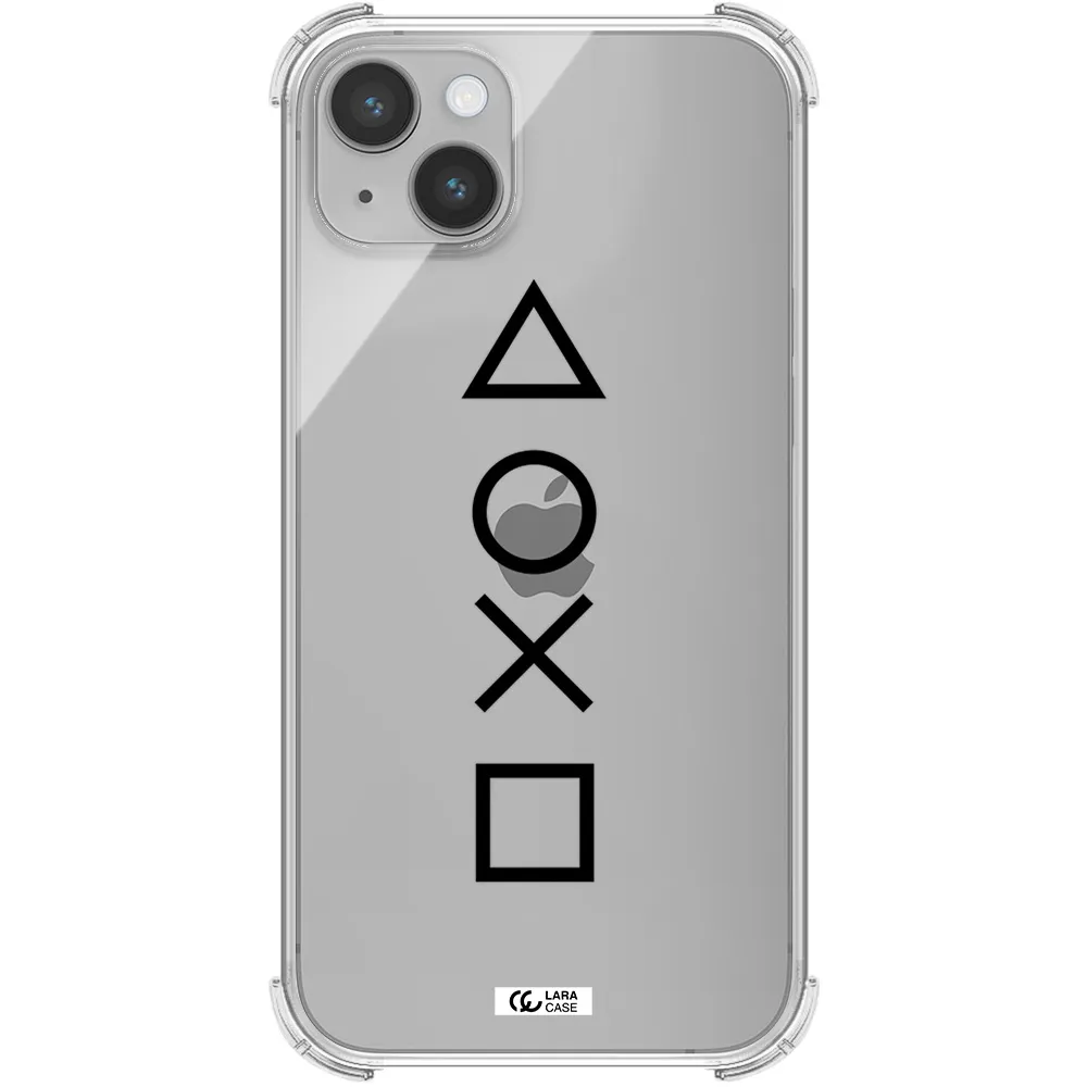 a black and white symbol Apple iPhone 14 Clear PC Case